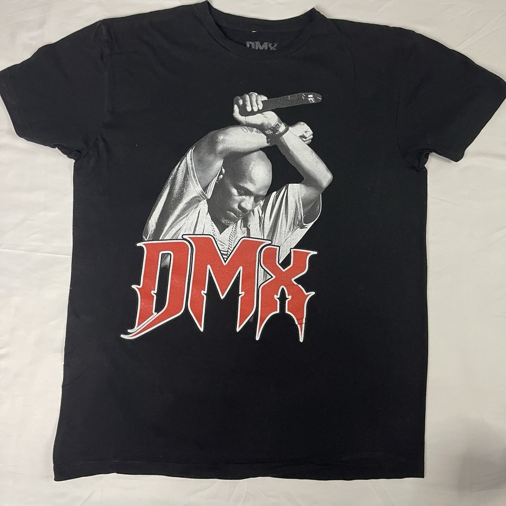 DMX Dark Man X Official T Shirt Arms Raised Graphic Rap Tee Hip Hop Black LARGE
